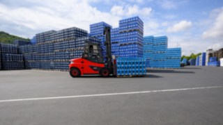 Linde E80 im Einsatz bei Gerolsteiner