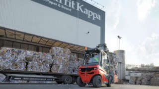 Der Dieselstapler H50 von Linde Material Handling bei Smurfit Kappa